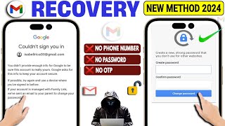 How to Recover Gmail Account without Phone Number and Recovery Email 2024  Gmail Account Recovery [upl. by Vally]