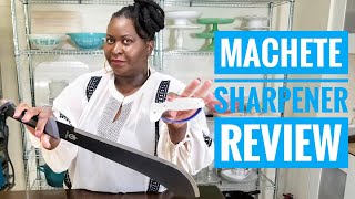 How to sharpen your MACHETE  Accusharp 001c BLADE change and DEMO [upl. by Aleac]