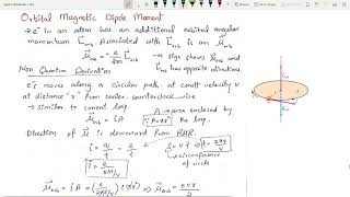 Orbital Magnetic Moment  EMT II  BS Physics [upl. by Cassady202]