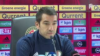 Persconferentie van Feyenoordtrainer Giovanni van Bronckhorst voor de wedstrijd tegen PSV [upl. by Eiznikam566]