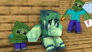 Monster School poor baby zombie bad family  Minecraft Animation [upl. by Llaccm]