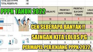 CEK SEBERAPA BANYAK SAINGAN LOLOS PG PPPK PERMAPEL PERJENJANG PPPK GURU 2022 [upl. by Valleau]