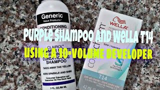 toning with Wella T14 amp purple shampoo using both at the same time [upl. by Busch]