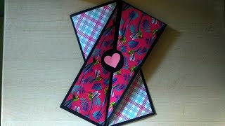 Diagonal flip card diy gift ideas [upl. by Aihcropal]