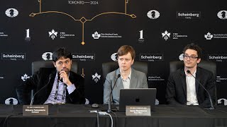 Fabiano Caruana vs Hikaru Nakamura  Postgame Press Conference  Round 1  FIDE Candidates [upl. by Mokas]