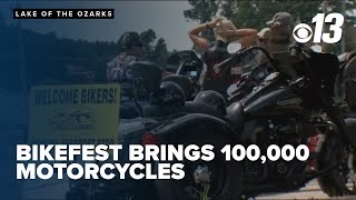 100000 bikers descend on the Lake of the Ozarks for BikeFest [upl. by Emersen]