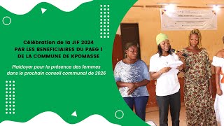 Les bénéficiaires du PAEG1 font un plaidoyer pour la présence des femmes au prochain conseilcommunal [upl. by Lanti]