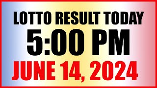 Lotto Result Today 5pm June 14 2024 Swertres Ez2 Pcso [upl. by Oreves]