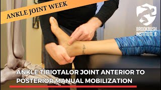 Ankle Tibiotalor Joint Anterior to Posterior Manual Mobilization [upl. by Inilahs]