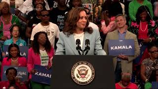 Kamala Harris leans into role as prosecutor as she challenges Trump at Atlanta rally [upl. by Woolson298]