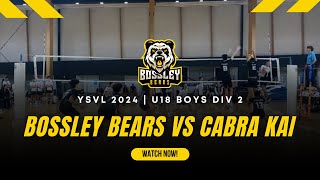 Bossley Bears vs Cabra Kai  YSVL 2024  U18 Boys Div 2 [upl. by Salema]