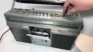 Hitachi Stereo Cassette Recorder TRK7800E FMSWMWLW Demo [upl. by Sadnac]