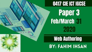 IGCSE ICT 0417P312020 FEB  MARCH WEB PAGE [upl. by Glendon]