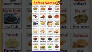 Spices Names l English learning l Daily Use English words l shorts english trending viralvideo [upl. by Flanagan]