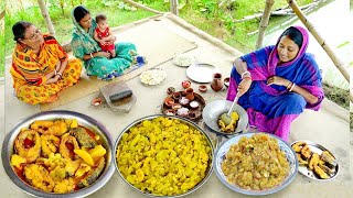 আজ ফুলকপি আর রুইমাছের ঝোল দিয়ে ভাত খেলাম সাথে মাছের ডিমদিয়ে লাউ রান্না আর কাকরোল ভর্তা [upl. by Og582]