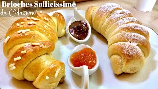 BRIOCHES SOFFICISSIME DA COLAZIONE ricetta facile  TUTTI A TAVOLA [upl. by Enirehtac489]