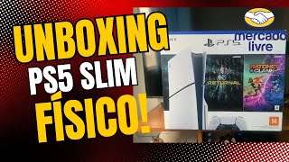 Unboxing Playstation 5 Slim mídia Física Mercado Livre [upl. by Kalbli]