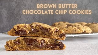 BROWN BUTTER CHOCOLATE CHIP COOKIES  How to make the Perfect Chocolate Chip Cookie [upl. by Windham882]