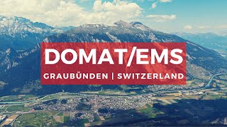 DomatEms Graubünden Switzerland  by drone 4K [upl. by Yrreb]