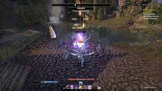 ESO Magicka Sorcerer  407K dps selfbuffed Clockwork City [upl. by Anyk]