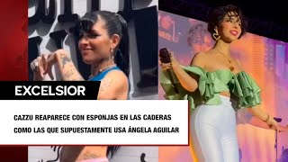 Cazzu reaparece con esponjas en las caderas como las que supuestamente usa Ángela Aguilar [upl. by Pierro]