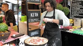 London Street Food French Sweet Crepe and Salty Galette Tasted in Camden Lock Market [upl. by Iarahs603]