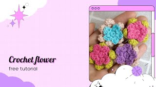 Crochet flower free tutorial crochet pattern [upl. by Aenitsirhc]