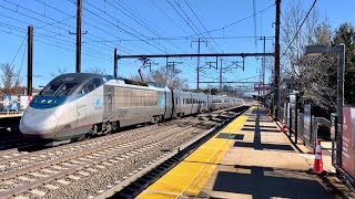 Amtrak and NJ Transit on the Northeast Corridor at Princeton Junction [upl. by Carn541]