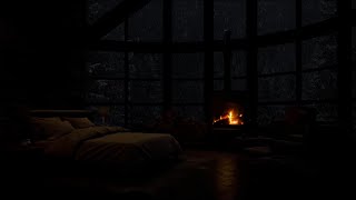 Unwind During a Snowstorm Night ❄️Cozy Cabin Fireplace and Snowstorm ASMR for Ultimate Relaxation [upl. by Leiruh]