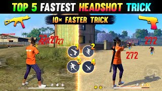 Top 5 Headshot Trick For M1887 Ump amp Desert Eagle 😱  One Tap Headshot Trick  Free Fire 10 [upl. by Pudendas]