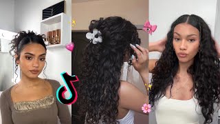 Easy and cute hairstyles for curly hair🎀 ￼ [upl. by Anirok]