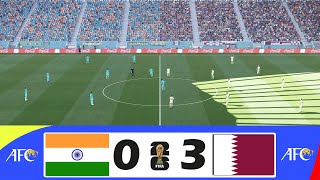 India vs Qatar 03  FIFA World Cup 26™ AFC Qualifiers  Match Highlights [upl. by Marys516]