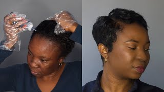 DIY Pixie Cut  Relaxer and Colour [upl. by Ytirahc]