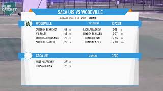 SACA PC  West End Mens 1st Grade  Div Two  Round 1  SACA U19 v Woodville  Day 1 [upl. by Tsirc186]