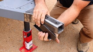 How to Build a DIY Travel Trailer  Coupler Install Hitch Sway Control Part 7 [upl. by Sherborne532]