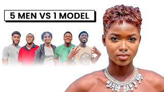 5 MEN VS 1 MODEL WORST and BEST PickUp Lines😂  THE RIZZ CHALLENGE 🔥 [upl. by Elamrej]