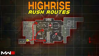 Modern Warfare 3 BEST Search and Destroy Rush Routes on HIGHRISE MW3 SnD Tips [upl. by Harrak488]