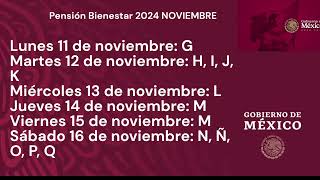 Pensión del Bienestar de noviembre 2024 calendario de pagos por letra [upl. by Roxane]