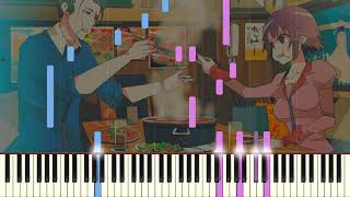 Koimonogatari  Arigatou GoizamasuKogarashi Sentiment Piano Transcription Synthesia [upl. by Makell]