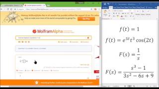 Transformada y Transformada Inversa de Laplace en WolframAlpha [upl. by Tirrell659]