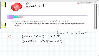 devoir 1 1 bac sm  La logique [upl. by Maurita709]