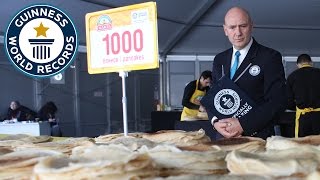 Largest serving of pancakes  Guinness World Records [upl. by Aicel]