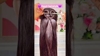 Heart hairstyle❤️ hair tutorial easy hairstyles cute hairstyles romantic hairstyles valentines [upl. by Glavin]