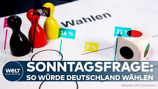 INSASonntagsfrage FDP fällt  Union stärkste Kraft  AfD rangiert mit SPD und den Grünen [upl. by Iegres945]