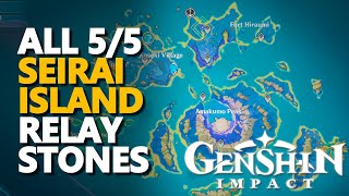 All Seirai Island Relay Stone Puzzles Genshin Impact [upl. by Ecnerret]