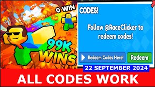 ALL CODES WORK🍂FALL Race Clicker⚡ROBLOX  SEPTEMBER 22 2024 [upl. by Irim]