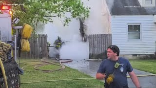 Electric car fire spreads to house in Norfolk [upl. by Montfort277]