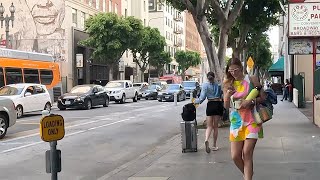 Downtown LA Lockdown 4K 60fps Walking Tour Amid Police Manhunt for Gunman [upl. by Wahl]