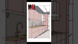 Coloring the Kitchen Set  Drawing Perspective in 3d [upl. by Miko]