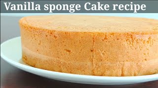 Vanilla sponge cake recipe  how to make perfect vanilla sponge cake [upl. by Cynth]